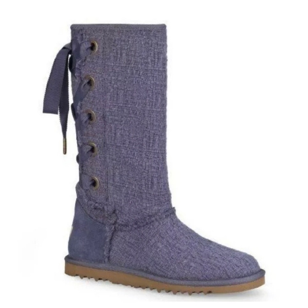 UGG Womens Heirloom Lace Up Tall Boots Purple Sz 7